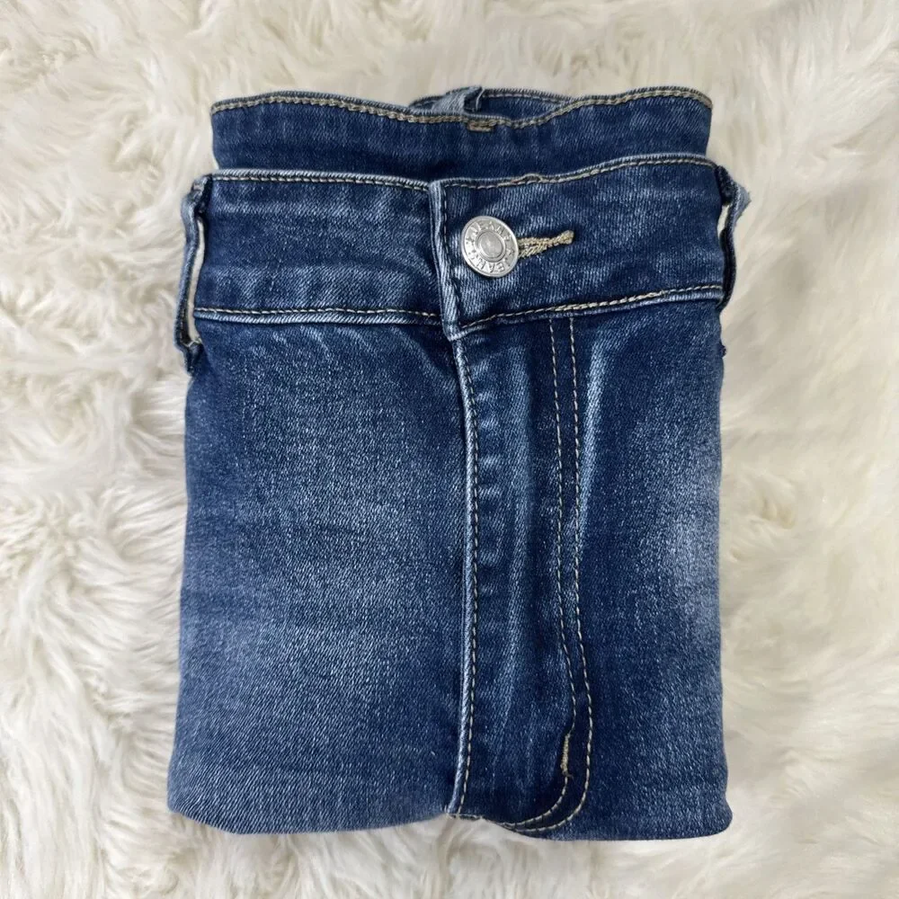 Shein Denim Shorts L (W30 Inseam 2) Blue Distressed Raw Hem Stretch Womens